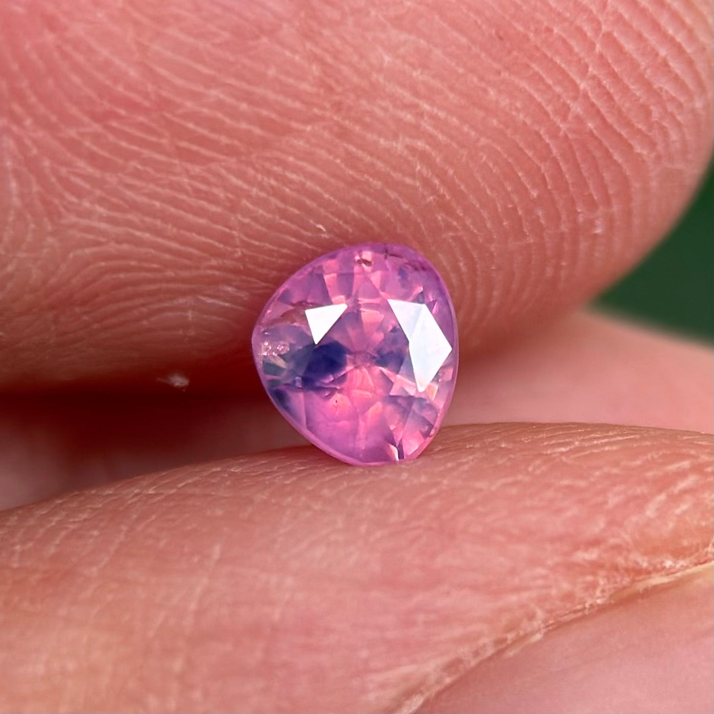 0.54 ct Natural Purplish Pink Milky Sapphire Vietnam. Cushion Shape. Unheat.