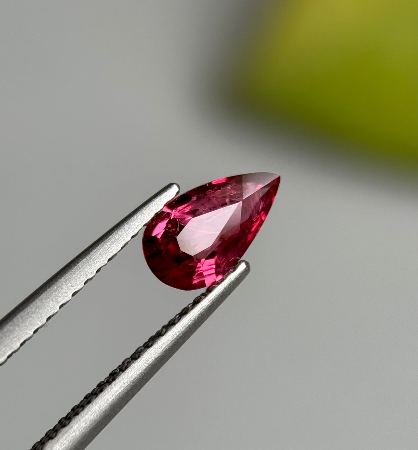 0.64 ct Natural Pinkish Red Spinel Vietnam. Pear Shape.