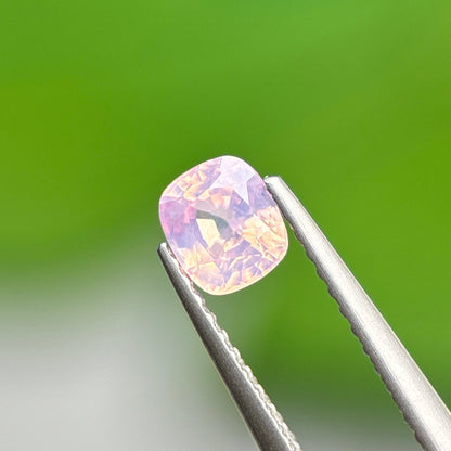 0.66 ct Natural Pinkish White Milky Sapphire Vietnam. Cushion Shape. No Treatment.
