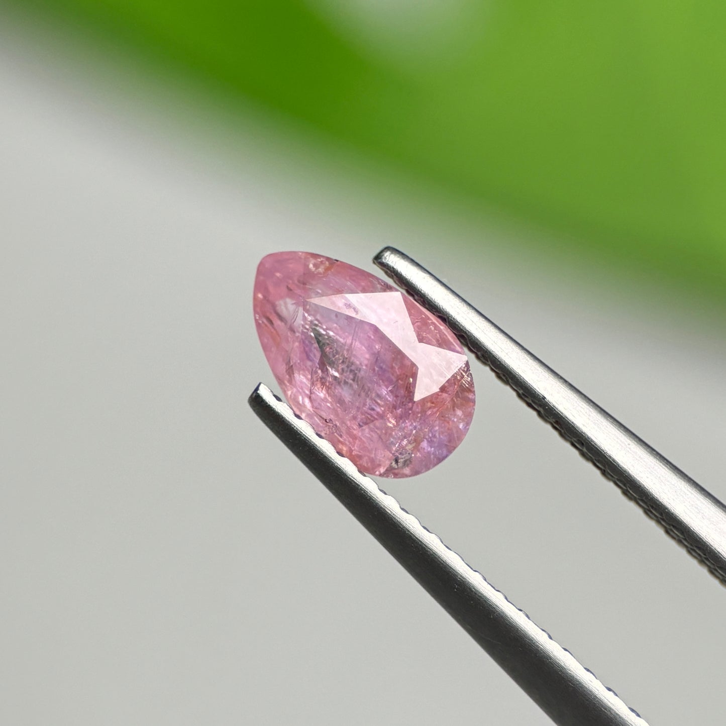 1.38 ct Natural Pink Milky Sapphire Vietnam. Pear Shape.