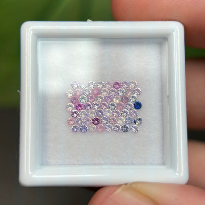 1,0ct/59Pcs Natural Sapphire Vietnam, Round Shape, C1 Quality, No Treatment Sapphire Luc Yen.
