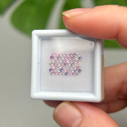 1,0ct/59Pcs Natural Sapphire Vietnam, Round Shape, C1 Quality, No Treatment Sapphire Luc Yen.