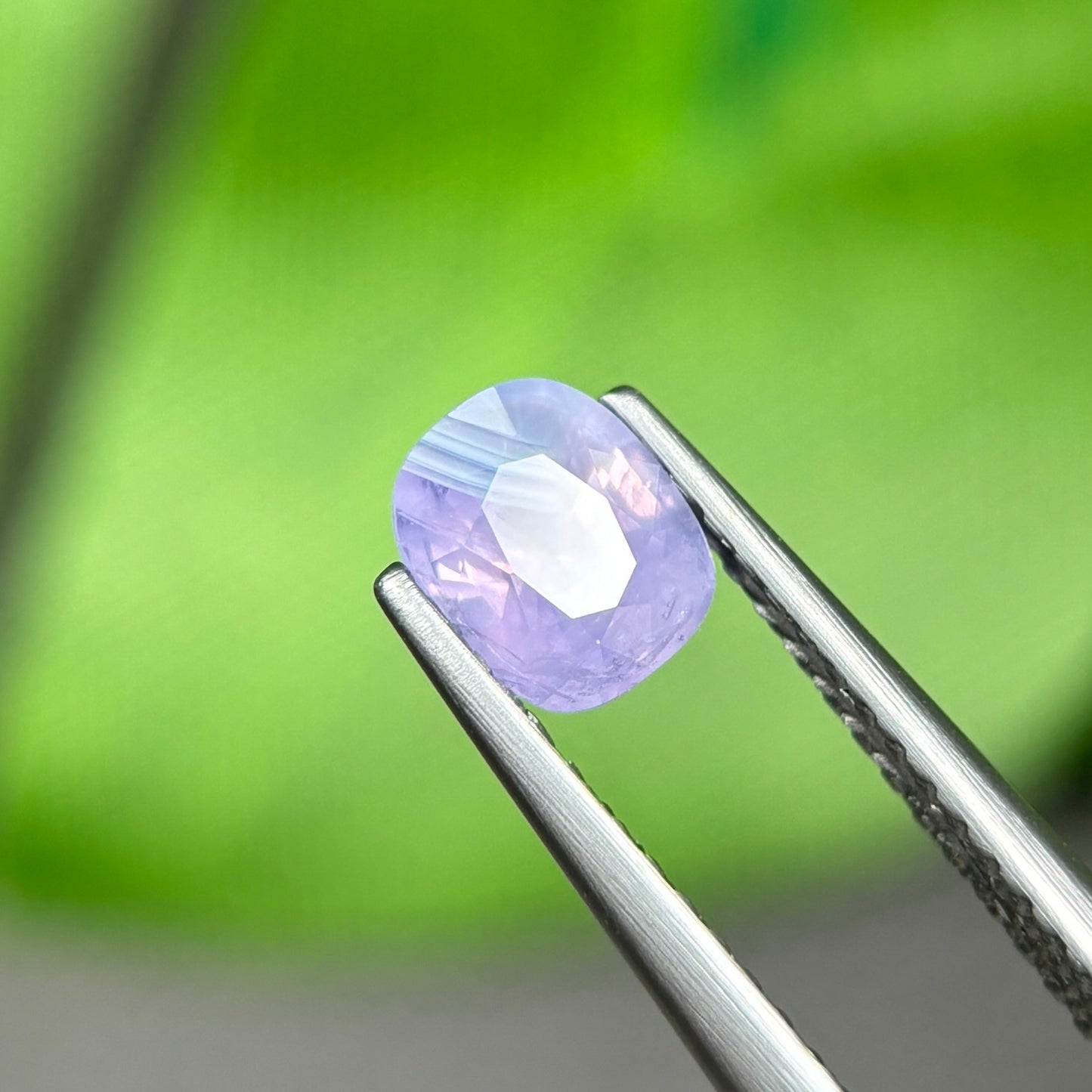 0,86ct Natural Purple Milky Sapphire Vietnam. Cushion Shape. No Treatment Milky Sapphire Luc Yen.