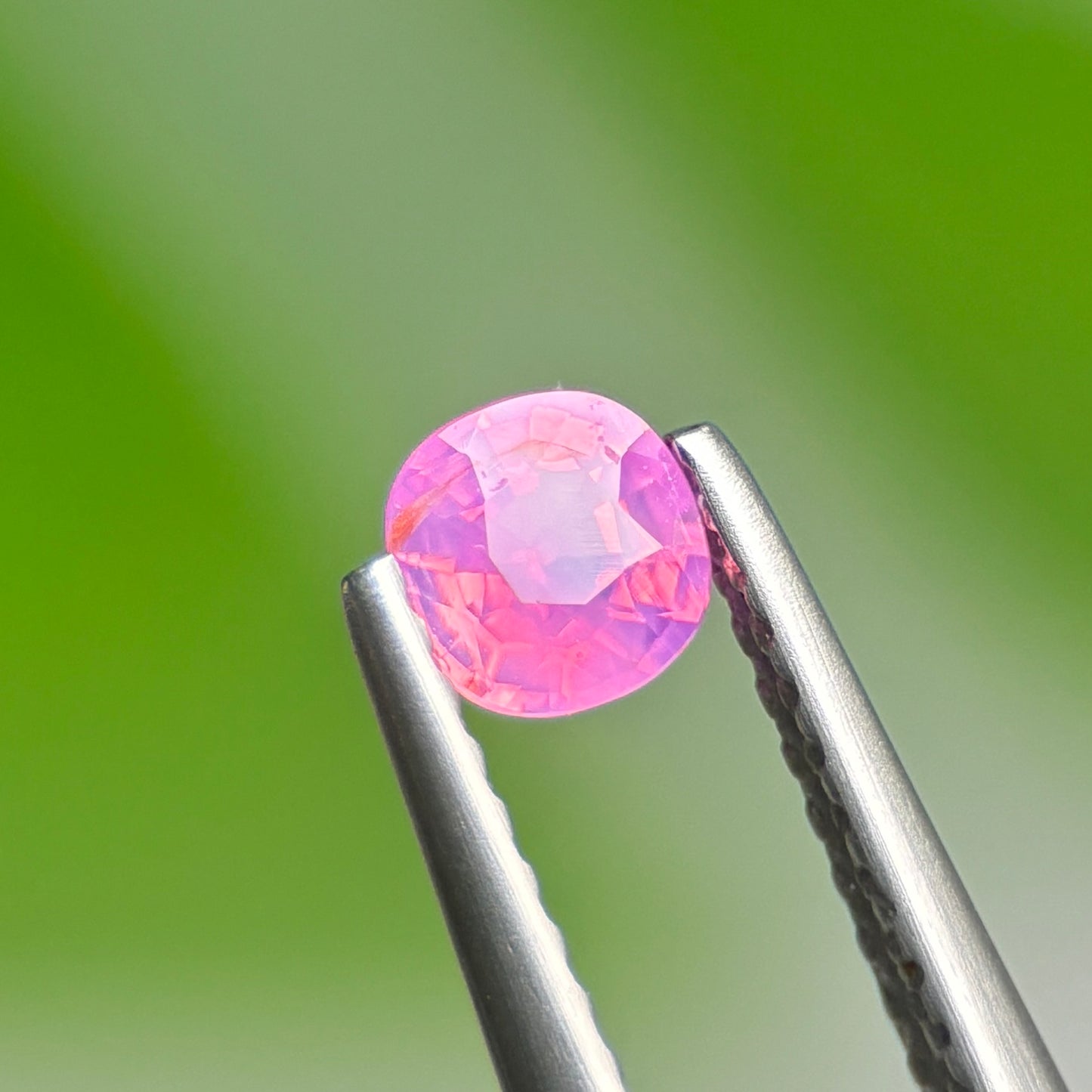 0.39 ct Natural Pink Milky Sapphire Vietnam. Cushion Shape. Unheat.