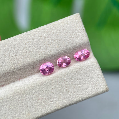 2.01 ct/ 3Pcs Natural Pink Spinel Vietnam. Oval Shape. No Treatment.