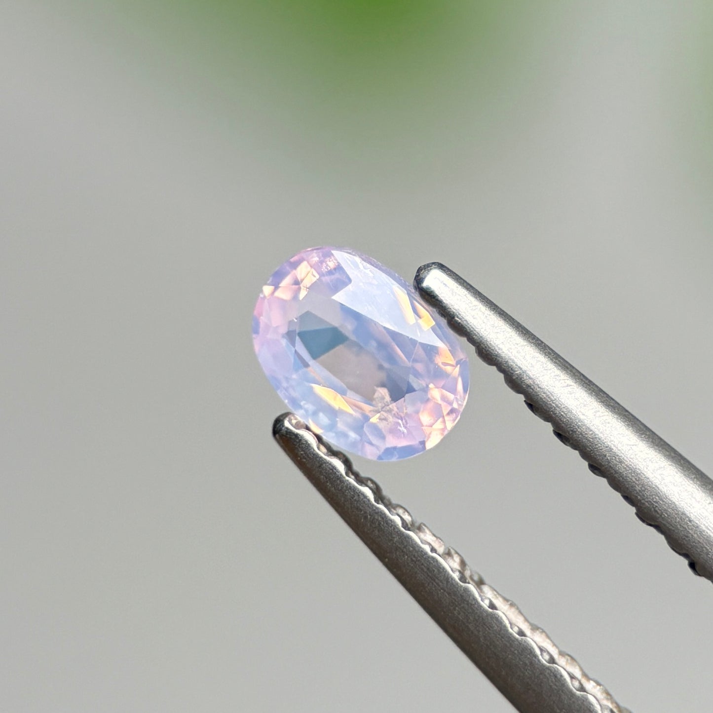 0.38 ct Natural Pinkish White Milky Sapphire Vietnam. Cushion Shape.