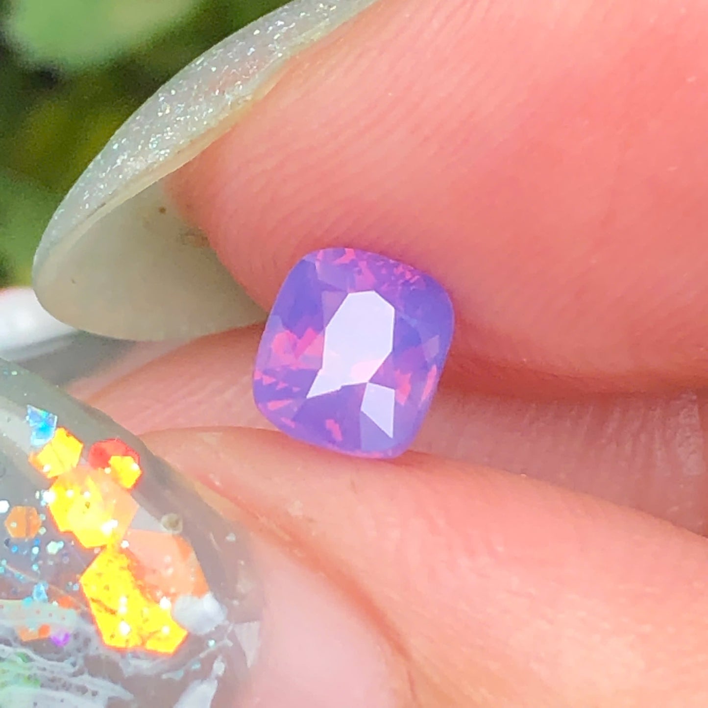 0,68ct Natural Pinkish Purple Milky Sapphire Vietnam. Cushion Shape. No Treatment Milky Sapphire Luc Yen. (Copy)