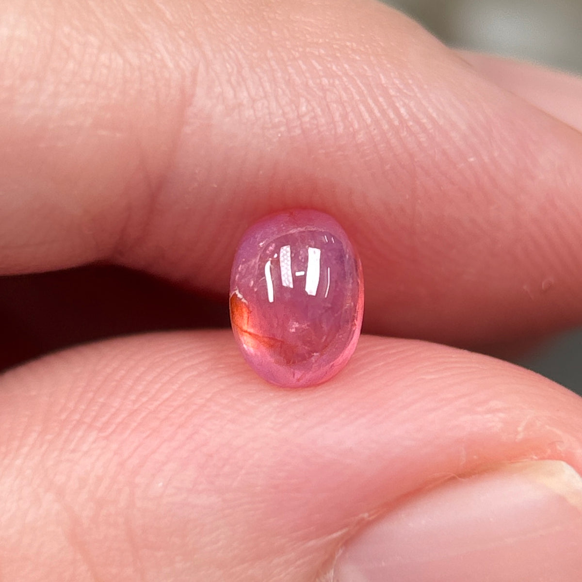 1,28ct Natural Pinkish Orange Milky Cacbochon Sapphire Viet Nam. No Treatment Sapphire Luc Yen.