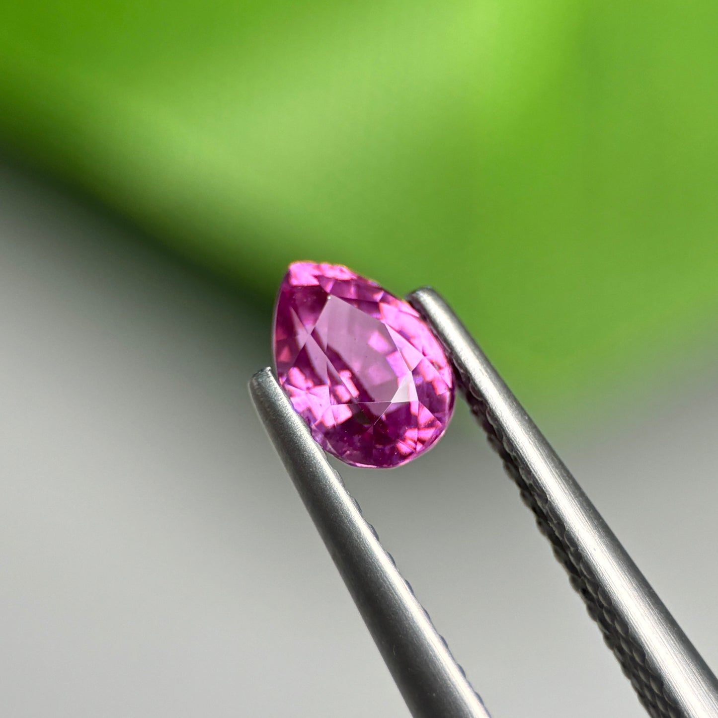 0.78 ct Natural Pinkish Purple Sapphire Vietnam. Pear Shape.