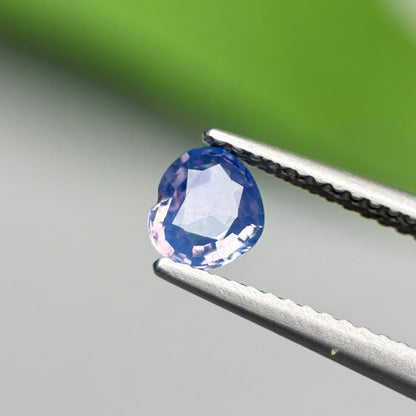 0.65ct Natural Whitish Blue Silky Sapphire Vietnam. Heart Shape. No Treatment