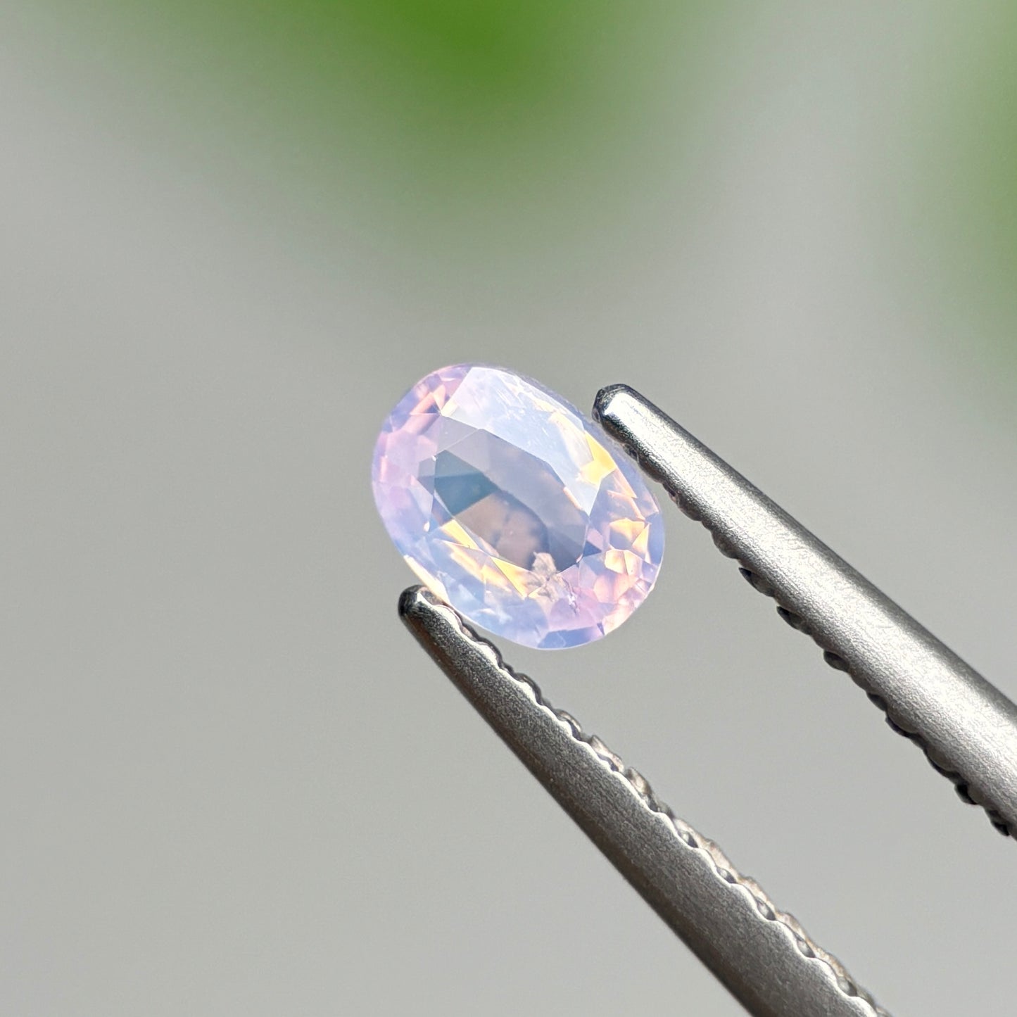 0.38 ct Natural Pinkish White Milky Sapphire Vietnam. Cushion Shape.