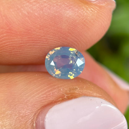 0.66ct Natural Blue Milky Sapphire Vietnam. Oval Shape. No Treatment.
