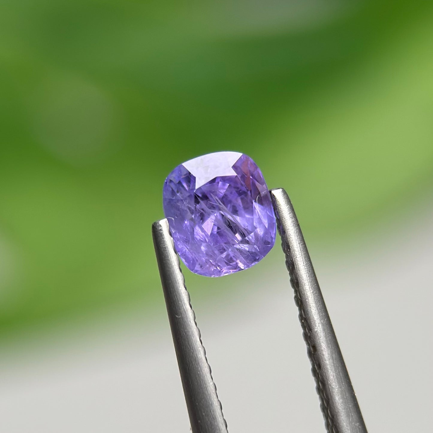 1.06 ct Natural Purple Milky Sapphire Vietnam. Cushion Shape. No Treatment.