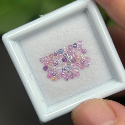 1,0ct/ 54Pcs Natural Sapphire Vietnam, Round Shape, C2 Quality, No Treatment Sapphire Luc Yen.