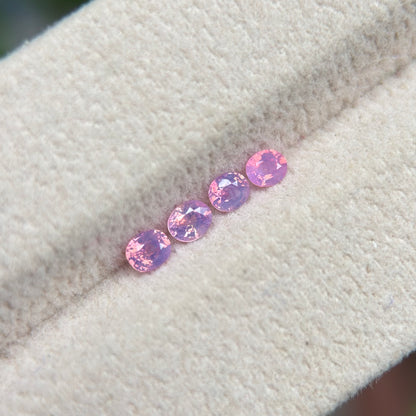 0.53ct / 4Pcs Natural Pink Milky Sapphire Viet Nam. Cushion Shape. No treatment.