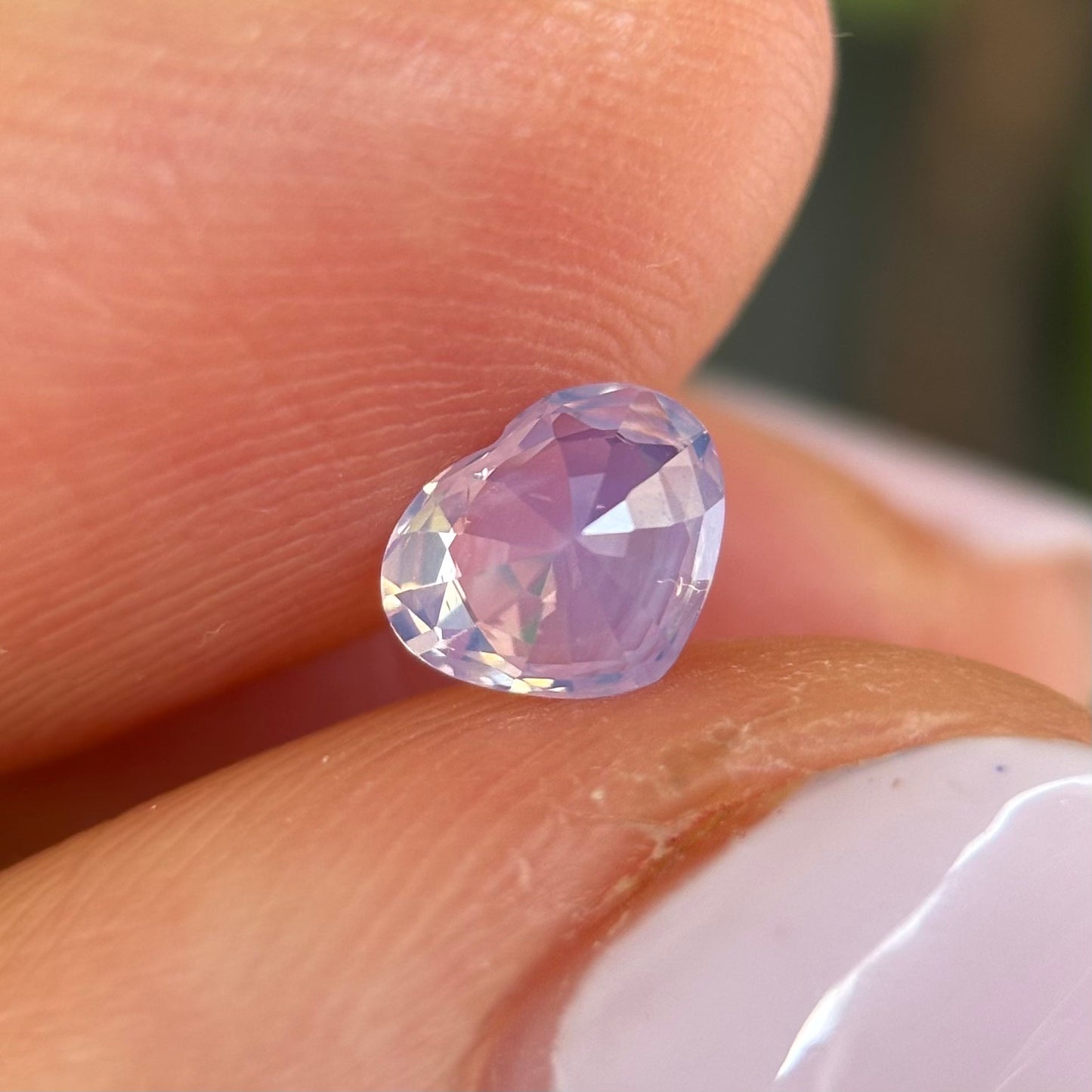0.68ct Natural White Milky Sapphire Vietnam. Heart Shape. No Treatment.