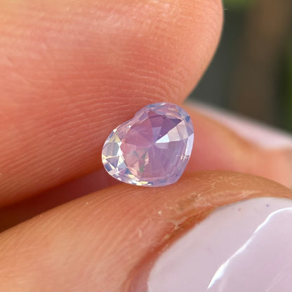 0.68ct Natural White Milky Sapphire Vietnam. Heart Shape. No Treatment.