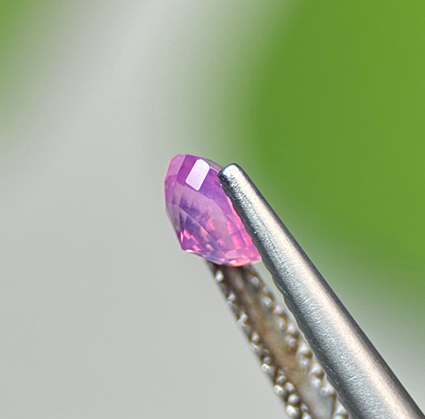 0.50 ct Natural Purplish Pink Milky Sapphire Vietnam. Cushion Shape. No Treatment.