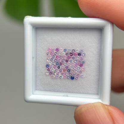 1,0ct/83Pcs Natural Sapphire Vietnam, Round Shape, C1 Quality, No Treatment Sapphire Luc Yen.