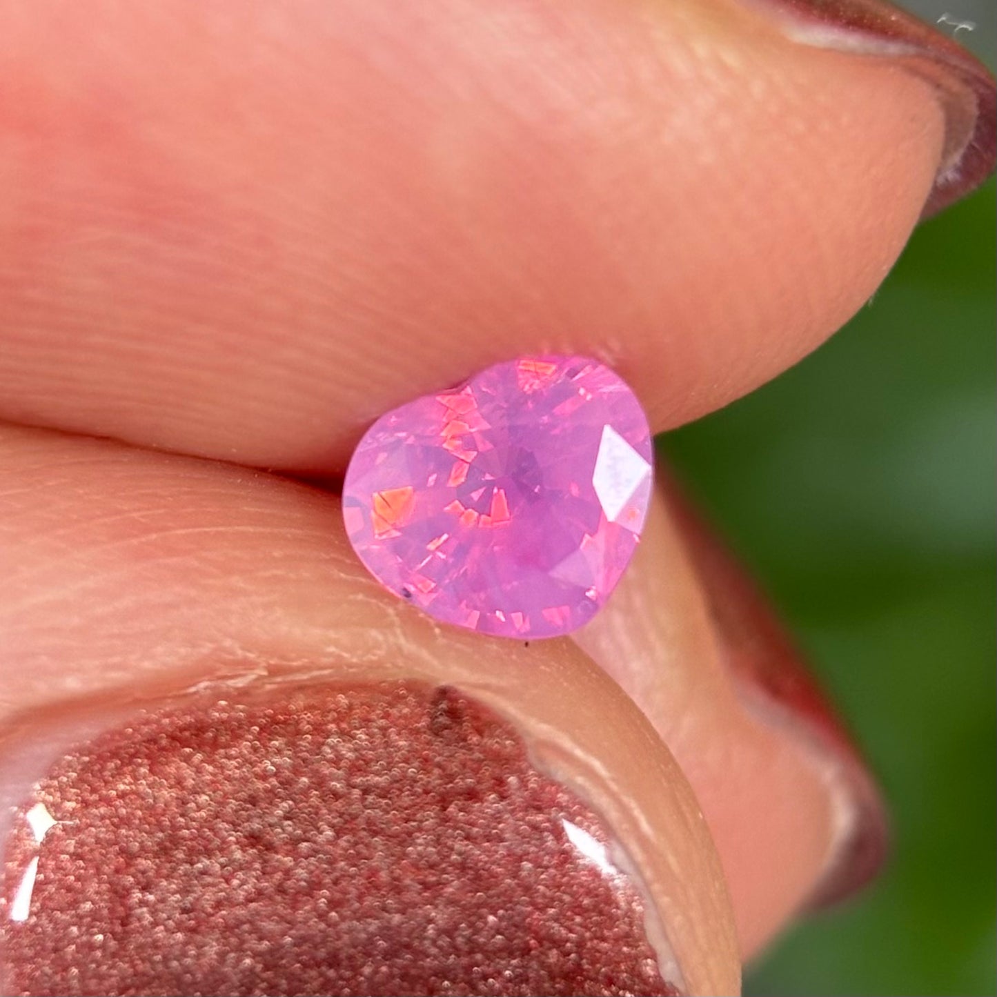 0.60 ct Natural Pink Milky Sapphire Vietnam. Heart Shape. No Treatment.