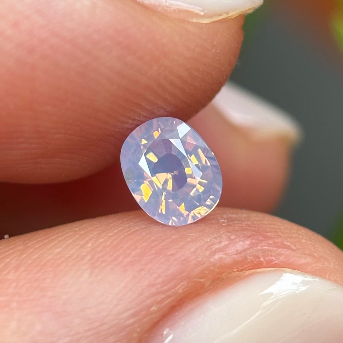 0.55 ct Natural White Milky Sapphire Vietnam. Cushion Shape. No Treatment.