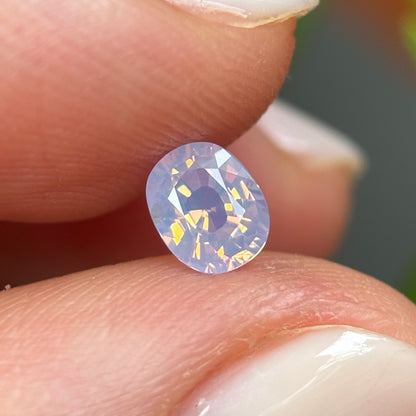 0.55 ct Natural White Milky Sapphire Vietnam. Cushion Shape. No Treatment.