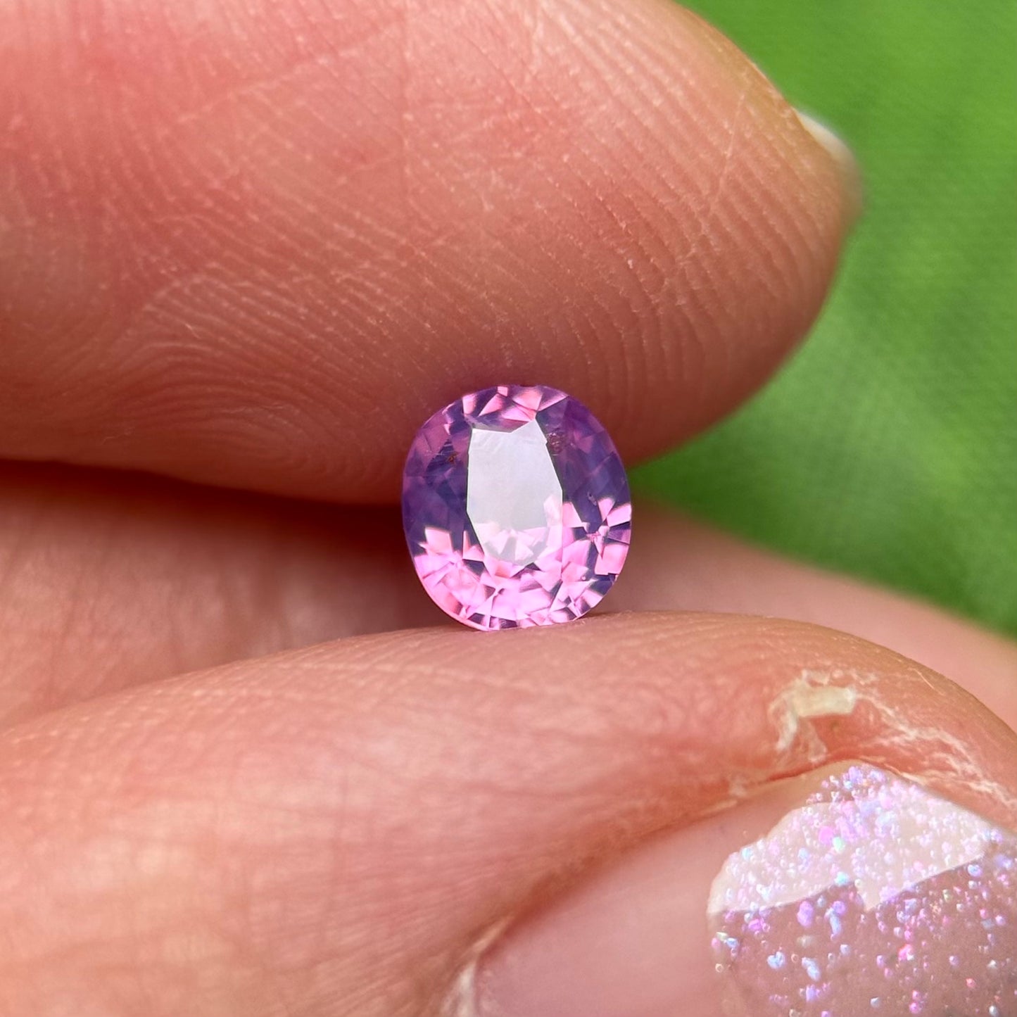 0.58ct Natural Pinkish Purple Milky Sapphire Vietnam.