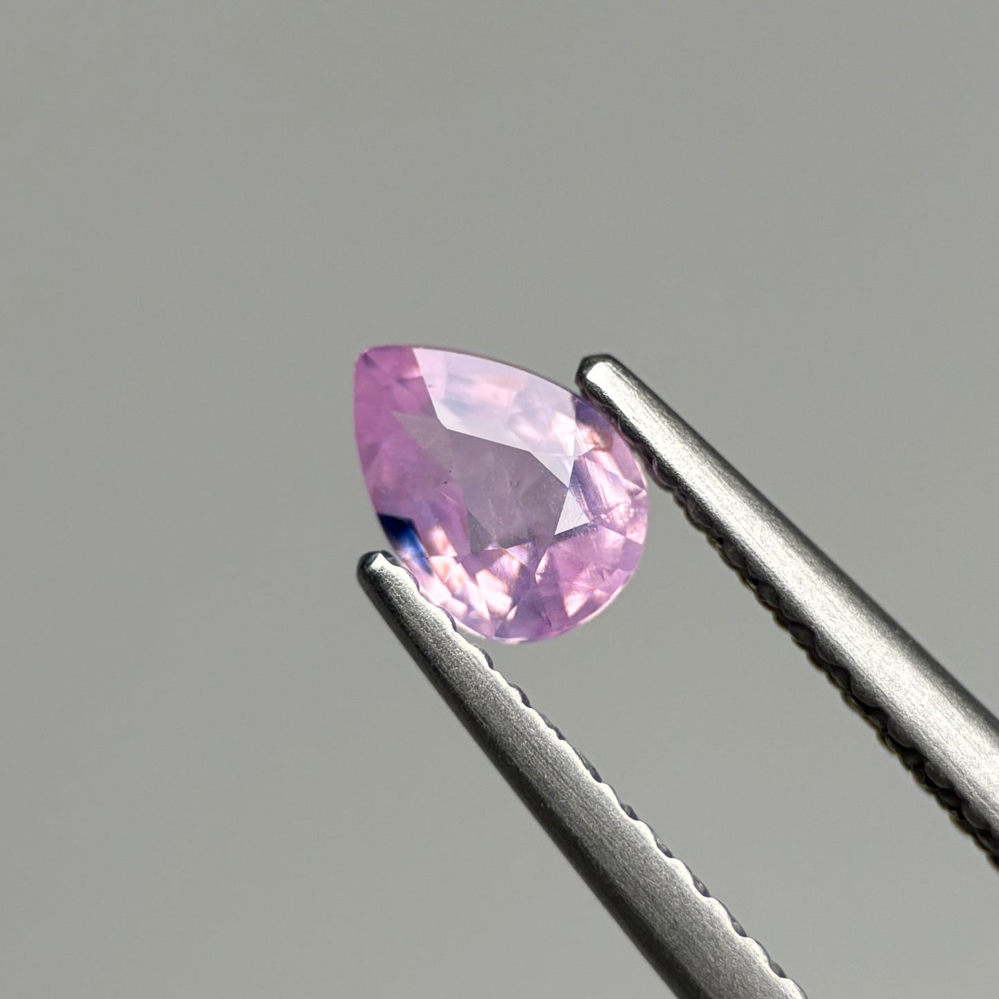 0.43 ct Natural Lite Pink Milky Sapphire Vietnam. Pear Shape.
