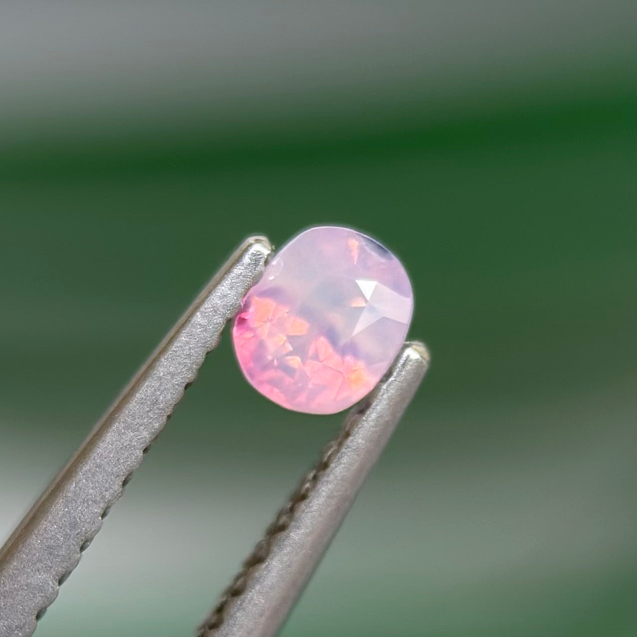 0.31ct Natural Pinkish White Milky Sapphire Vietnam. Cushion Shape. Unheat.