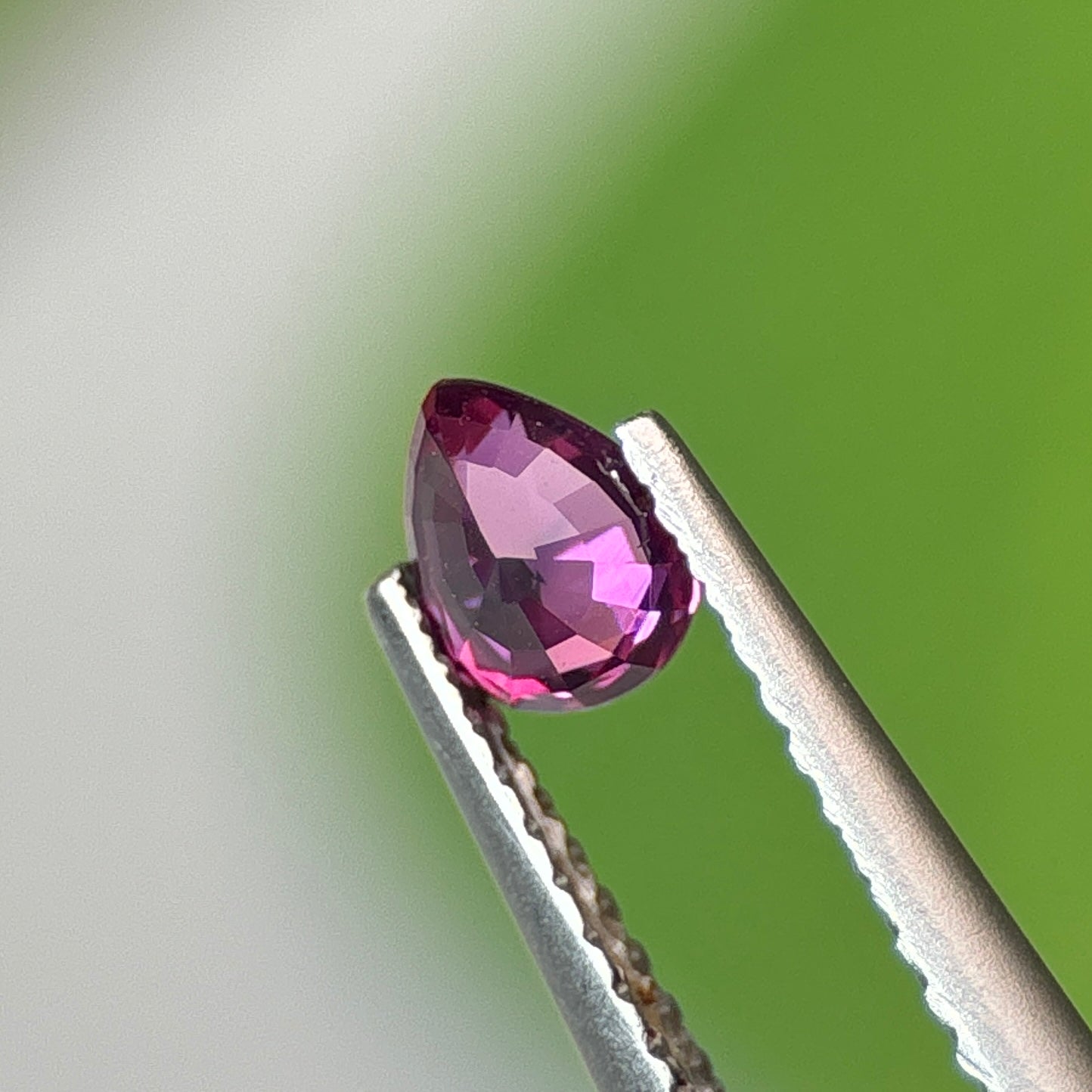 0.47 ct Natural Purple Milky Sapphire Vietnam. Pear Shape. No Treatment.