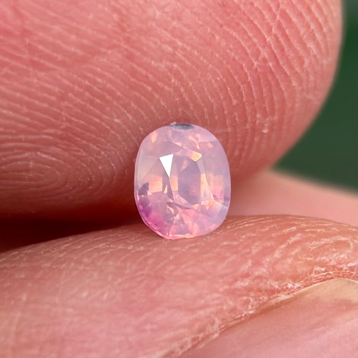 0.31ct Natural Pinkish White Milky Sapphire Vietnam. Cushion Shape. Unheat.