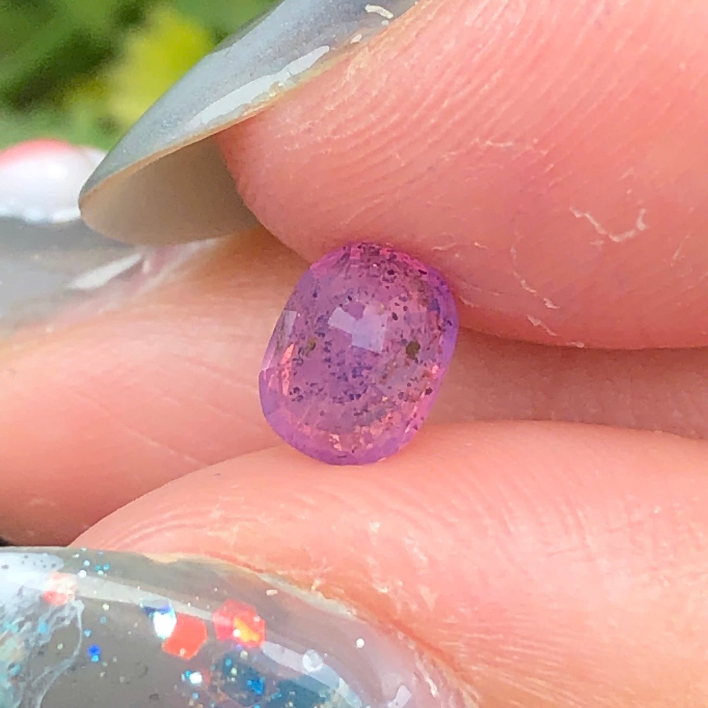 0,83ct Natural Purple Milky Sapphire Vietnam. Cushion Shape. No Treatment Luc Yen.