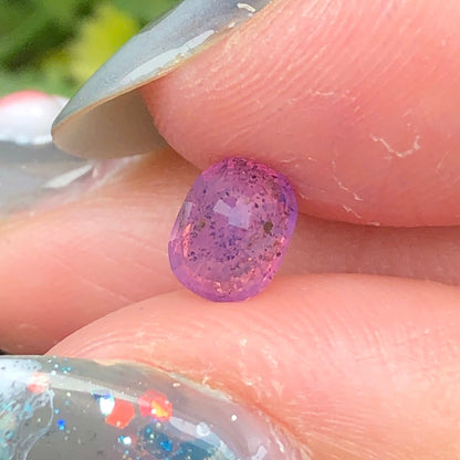 0,83ct Natural Purple Milky Sapphire Vietnam. Cushion Shape. No Treatment Luc Yen.