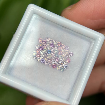 1,0ct/57Pcs Natural Sapphire Vietnam, Round Shape, C1 Quality, No Treatment Sapphire Luc Yen.