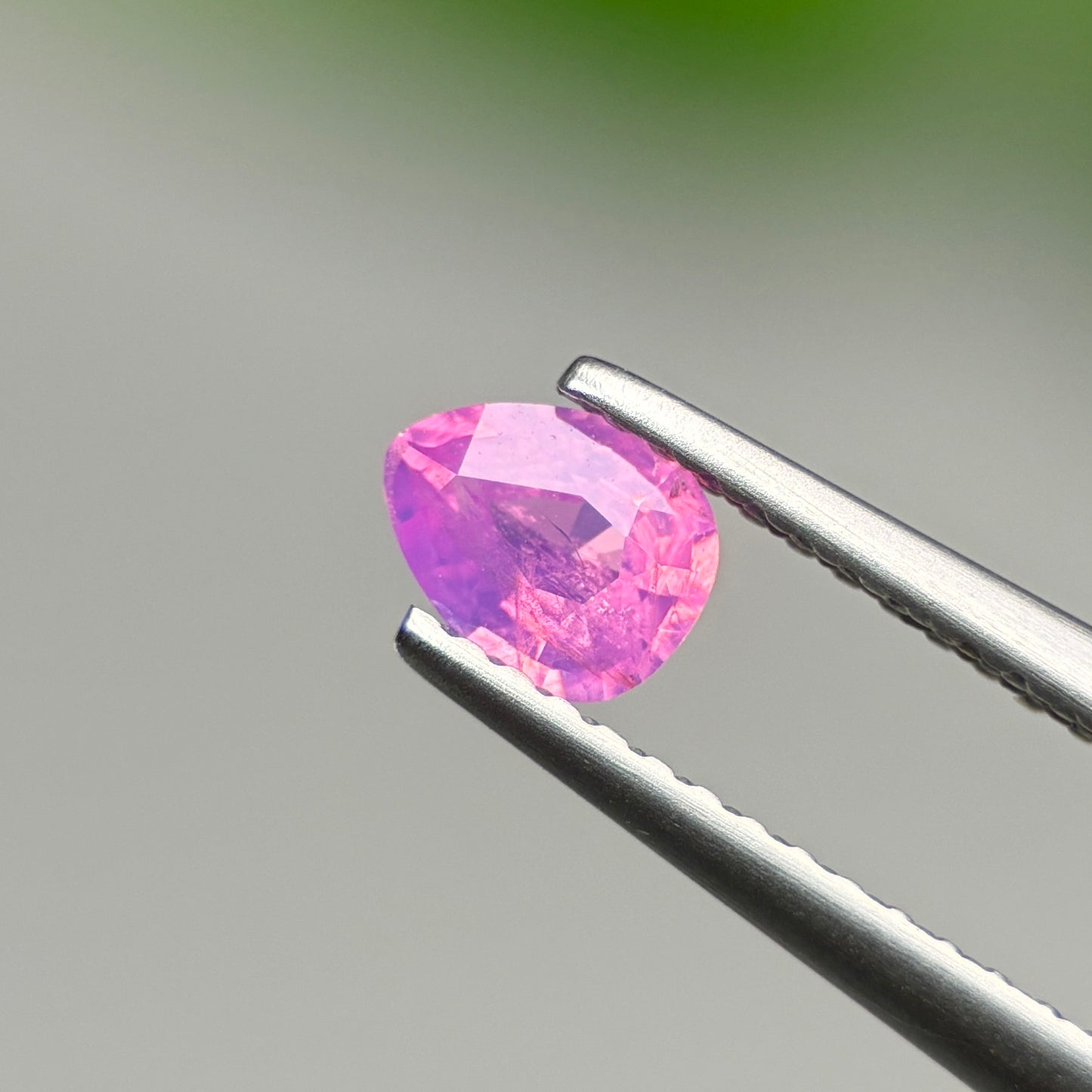 0.48 ct Natural Pink Milky Sapphire Vietnam. Pear Shape. No Treatment.