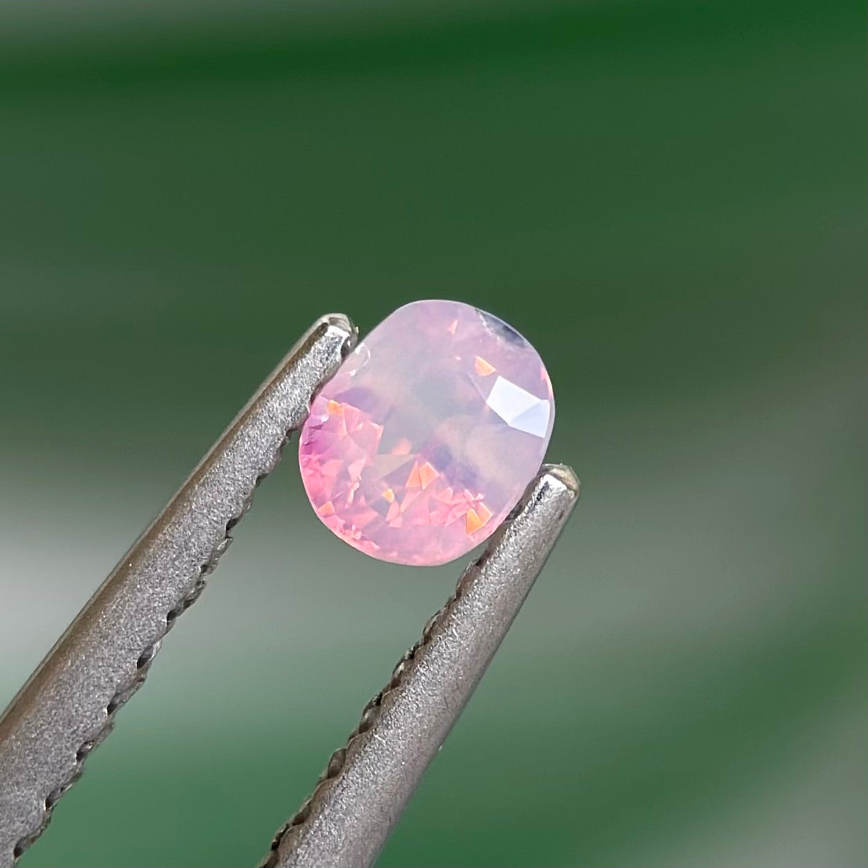 0.31ct Natural Pinkish White Milky Sapphire Vietnam. Cushion Shape. Unheat.