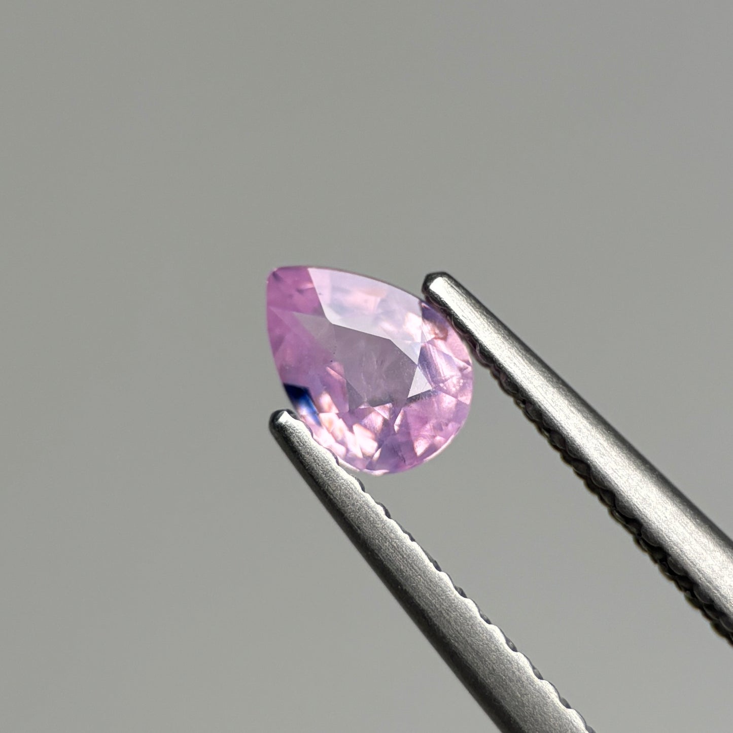 0.43 ct Natural Lite Pink Milky Sapphire Vietnam. Pear Shape.