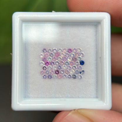 1,0ct/59Pcs Natural Sapphire Vietnam, Round Shape, C1 Quality, No Treatment Sapphire Luc Yen.
