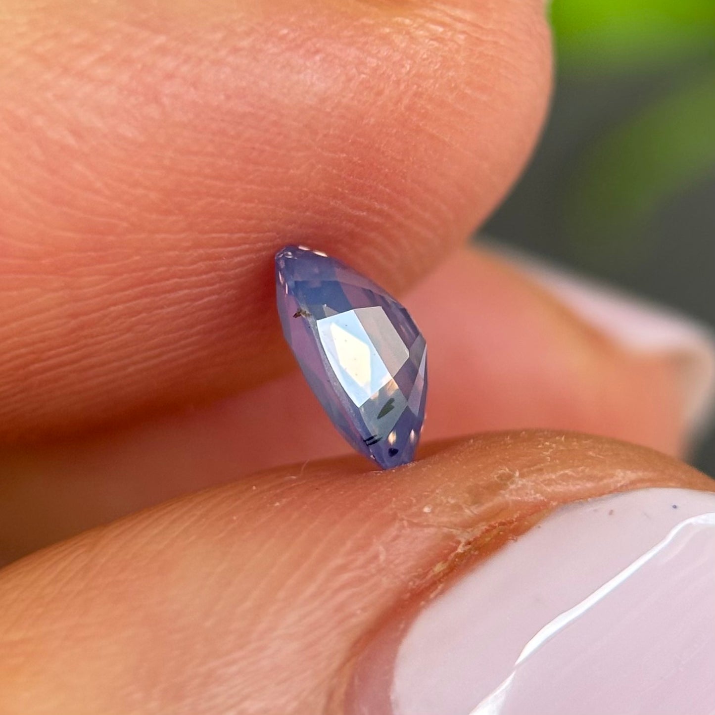 0.72ct Natural Purple - Blue Milky Sapphire Vietnam. Cushion Shape. No Treatment.
