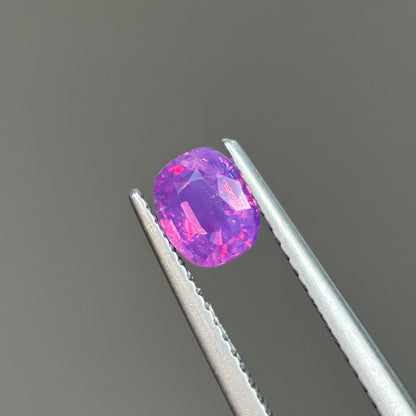 0.77ct Natural Pinkish Purple Milky Sapphire Vietnam. Cushion Shape. No Treatment Milky Sapphire Luc Yen.