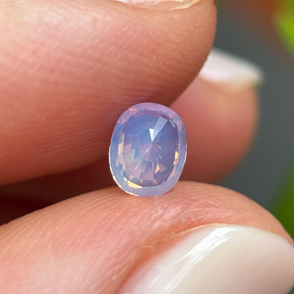 0.55 ct Natural White Milky Sapphire Vietnam. Cushion Shape. No Treatment.
