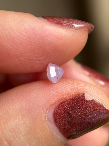 0.57ct Natural Pinkish White Milky Sapphire Vietnam. Cushion Shape. Unheat