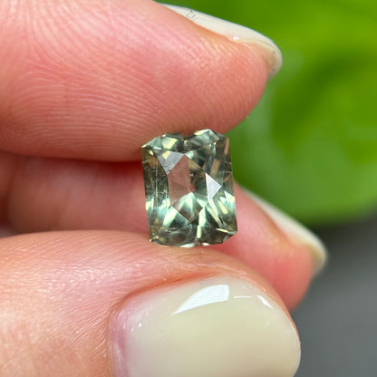 2,25ct Natural Yellowish Green Tourmaline Vietnam. Emerald Shape. No Treatment, No Heat Tourmaline Luc Yen.