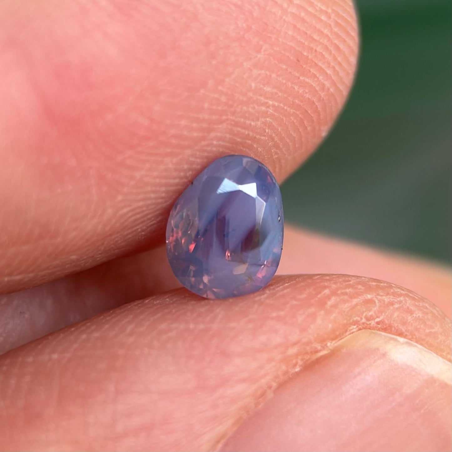0.73 ct Natural Pinkish Prurple Milky Sapphire Vietnam. Cushion Shape. No Treatment.