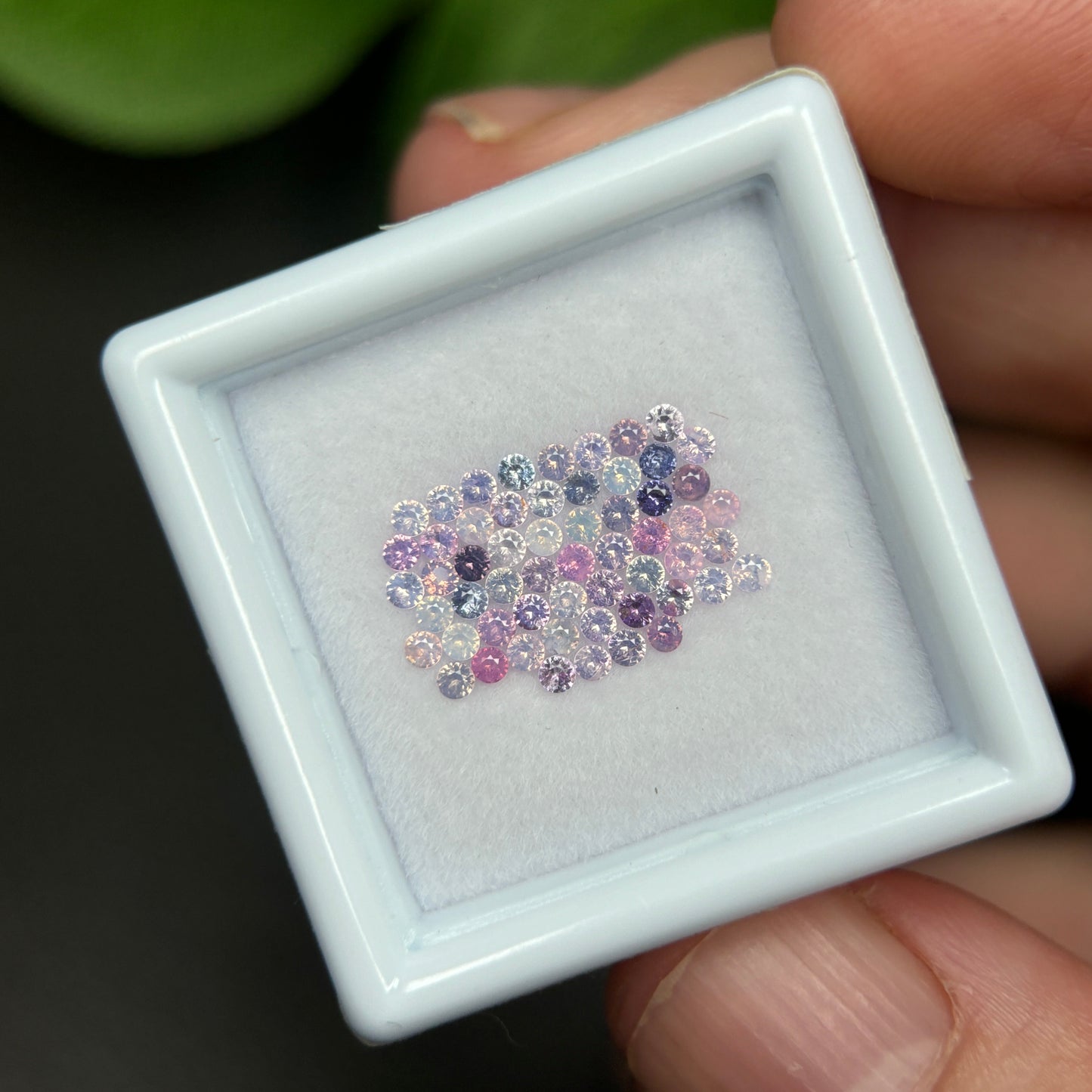 1,0ct/ 59Pcs Natural Sapphire Vietnam, Round Shape, C1 Quality, No Treatment Sapphire Luc Yen.