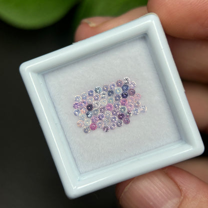 1,0ct/ 59Pcs Natural Sapphire Vietnam, Round Shape, C1 Quality, No Treatment Sapphire Luc Yen.