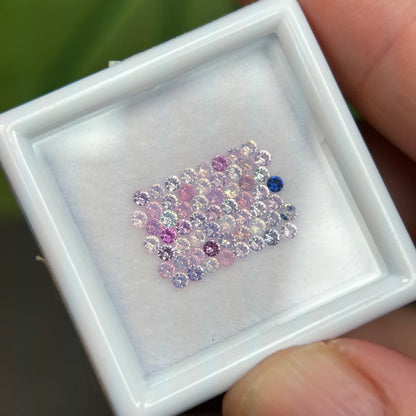1,0ct/59Pcs Natural Sapphire Vietnam, Round Shape, C1 Quality, No Treatment Sapphire Luc Yen.