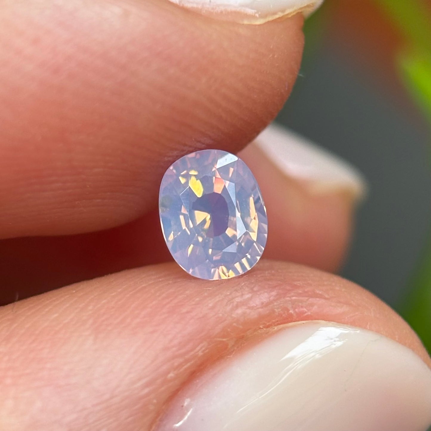 0.55 ct Natural White Milky Sapphire Vietnam. Cushion Shape. No Treatment.