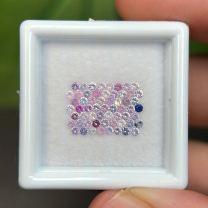 1,0ct/59Pcs Natural Sapphire Vietnam, Round Shape, C1 Quality, No Treatment Sapphire Luc Yen.