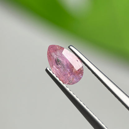 1.38 ct Natural Pink Milky Sapphire Vietnam. Pear Shape.